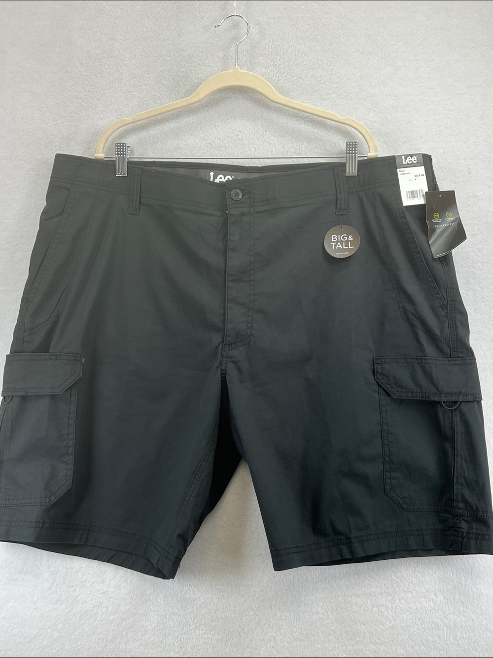 Lee Men's Black Cargo Shorts Big & Tall Sz 46 NWT